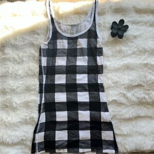 Black checkered tank top